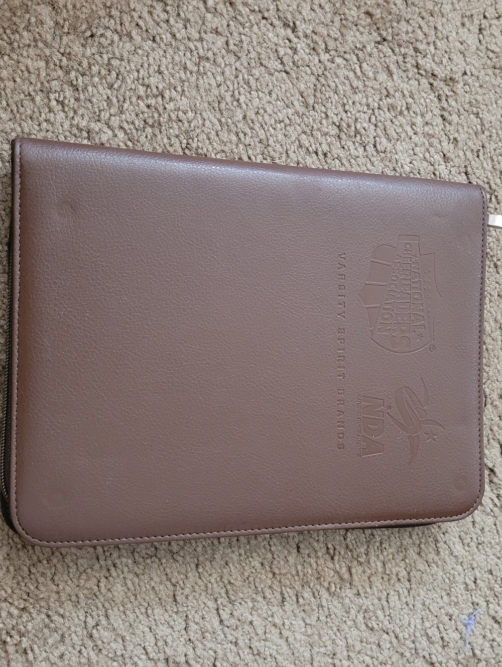 Embossed Brown Leather Portfolio with NDA Logo